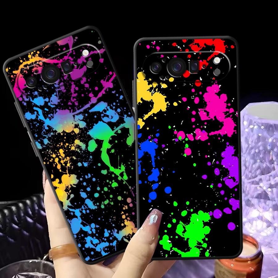 Rainbow Paint Splatters Funda  - Google Pixel 8A ulasan dan harga