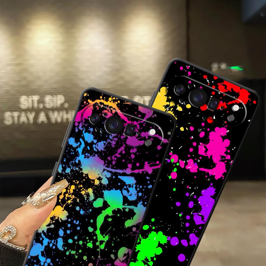 Rainbow Paint Splatters Funda  - Google Pixel 8A ulasan dan harga