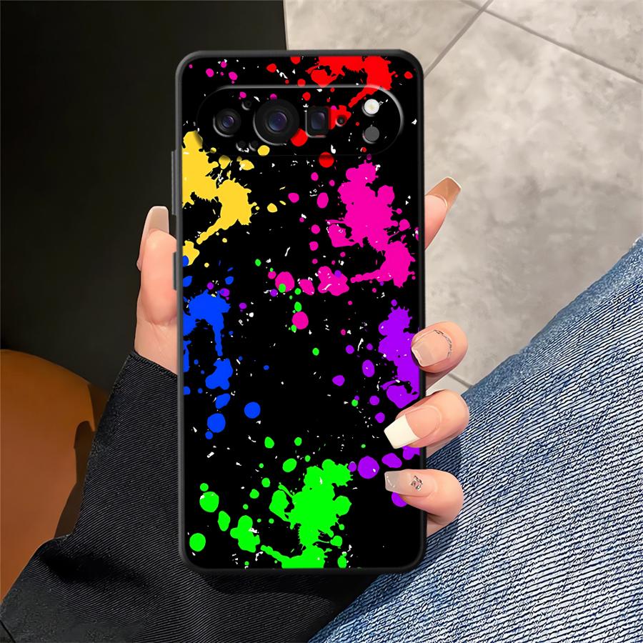 Rainbow Paint Splatters Funda  - Google Pixel 8A ulasan dan harga